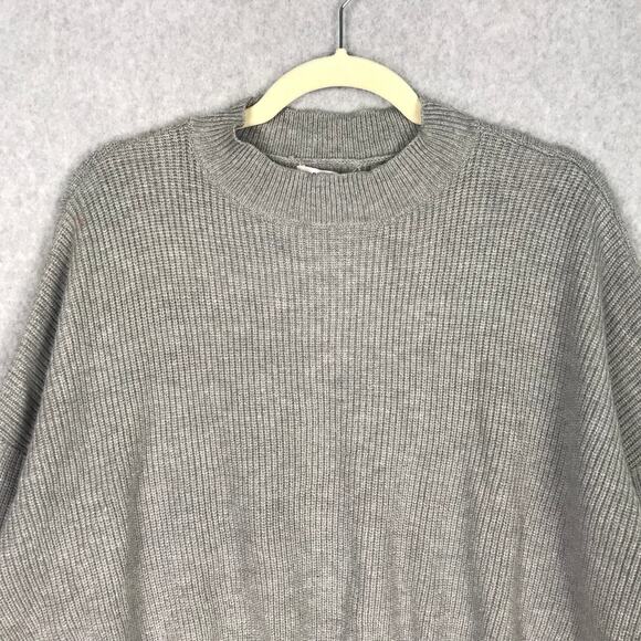 Sincerely Jules Sweater Womens Medium Gray Ribbed Crop Cozy Comfy Lounge Preppy - Picture 2 of 11